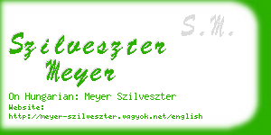 szilveszter meyer business card